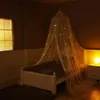 モスキートネットベッドカバーカーテン蛍光星デザイン2サイズの保護キッドルームラウンドトップチルドレンベッドベッドテントベッドキャノピー