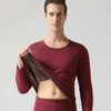 Sous-vêtements thermiques pour hommes, ensembles d'hiver en velours, vêtements longs, hauts et pantalons épais, garde au chaud, solides