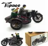 Montando um carro lata motocicleta brinquedos vintage acabar equitação crianças relógio brinquedo de lata com caixa diversão colecionável decoração para casa sh19097646535