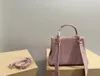 Sacs à main de styliste en cuir véritable pour femmes, fourre-tout, Mini sacoche, matériel rose, poignée plate, fourre-tout de luxe