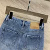 Skirts designer Basic Casual Dresses 2024 Summer Designer Women Denim Straight Mini Pencil Pocket Ladies High Waist Skirt Street Wear New O72A