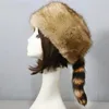 Berretti Bellissimo cappello da ragazza Coda di procione Comodo berretto termico invernale freddo
