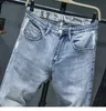 Erkekler kot skinny jeans erkekler açık mavi gri streç 2022 bahar yeni moda gündelik denim pantolon kot erkekler uzun pantolon cowboysl240119