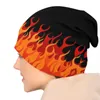 Berretti Fuoco Fiamme Rosse Cappelli a cuffia Cappello lavorato a maglia da strada per le donne Autunno Inverno Caldo Arte estetica vintage Skullies Berretti Berretti