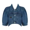 Veste femme élégante Denim manteau court femme automne printemps style veste femme mince manteau de créateur avec bouton lettres vêtements classiques 47