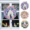 Decoratieve bloemen voordeur krans realistische bloemen kleurrijke Pasen kunstmatige creatieve hangende ornament decoratie