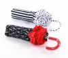 Curved Handle Lace Umbrella Travel Creative Folding UV Sunny And Rainy Umbrella Black White Stripe Lipstick Print Umbrellas Gift 0119