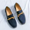 Britain Gentleman Men Pointed Bowtie Suede Leather Casual Shoes Male Formal Wedding Dress Footwear Zapatos Hombre