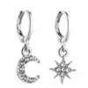 Classic Moon Set Star Bead Cone Earrings