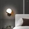 Wall Lamp LED Living Room Background E27 Modern Staircase Sconce Bedroom Bedside Glass Light