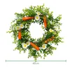 Decorative Flowers Easter Carrot Leaf Wreath Front Door Hanging Artificial Eucalyptus Leaves For Holiday Party Indoor Outdoor Wedding Decor