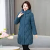 Trenchs pour femmes 2024 Mode Parkas d'hiver Slim Long Down Veste rembourrée Manteau à capuche Manteau coréen Vêtements de neige Pardessus