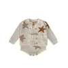 Ensembles de vêtements 2024 Spring New Baby Girl Star Pattern Set Tricoted Set Infant Sans manche BodySuit de poche + Cardigan Coat 2pcs Suit Toddler Outfits H240508