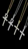 hip hop cross diamonds pendant necklaces for men women Religion Christianity luxury necklace jewelry gold plated copper zircons Cu7183460