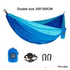 Hammocks Portable Nylon Parachute Fabric Single And Double Size Outdoor Cam Hiking Garden Hammock 230923 Drop Delivery Home Furniture Dhm0T