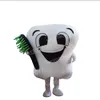 Costume de mascotte de dent de brosse à dents verte, tenue de personnage de dessin animé, tenue de taille adulte, unisexe, anniversaire, noël, carnaval, robe fantaisie