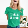 Women's T Shirts 2024 Casual Loose Fitting St. Patrick's Day Printed T-shirt Round Neck Pullover Short Sleeved Top Official Store