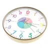Wanduhren lernen pädagogische Uhr Kinderzimmer Wohnzimmer -Dekor Watch Unterrichten von Zeitschweißanalog für Kindergarten Klassenzimmer