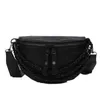 Waist Bags Wide Shoulder Belt Waist Bag Fashionable Chain Bag New Trendy Crossbody Bag Women's Single Shoulder Chest Bag Korean Version of Fashionable Women's Bag