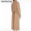 Maxmaras Coat Cashmere Designer Manuela Top Quality Oirst Cut Cut Up Double Breaded Long Compern