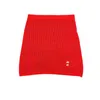 Юбки Дизайнерская брендовая красно-зеленая вязаная ажурная юбка с высокой талией для женщин Sweet Beauty Outfit с завернутыми ягодицами Новый продукт на лето 2023 SRK3