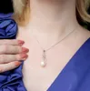 Collier pendentif perle de mode S925 argent 3A Zircon bague collier Vintage femmes européennes américaines collier chaîne bijoux de fête de mariage cadeau de saint valentin SPC