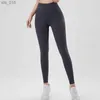 Roupas de ioga Calças de ioga de cor sólida Calças de moletom de ginástica feminina de alta elasticidade cintura alta levantamento de quadril calças de treinamento esportivo de alta intensidadeH24119