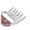 Meat Poultry Tools Stainless Steel Bear Claw Wooden Handle Divided Tearing Flesh Mtifunction Beef Shred Pork Clamp Corkscrew Bbq D Dhmin