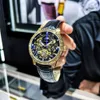 Augustus wydrął się w Tourbillon W pełni automatyczny mechaniczny zegarek do prawdziwego wodoodpornego i świetlistego wielofunkcyjnego temperamentu na rękę mężczyzn