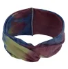 Tie Dye Knotted Headbands for Women with Vintage Sport Athletic Travel Criss Cross Cute Turban Twist Headbands Head Wraps LL