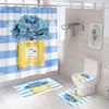 Rideaux de douche Quatily pour la maison, Style européen, Double lettre, tapis de bain imprimés à la mode, antidérapants, accessoires de salle de bain