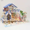 Arts and Crafts Model Building Kit Assembly Seaside Villa DIY Doll House Miniature Handmade 3D Puzzle Toy Home Creative Room Bedroom Decoration YQ240119