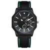 Men's light luxury octagon luminous silicone high-grade business style waterproof quartz watch