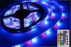 RGB LED Strip Light 3528 SMD 50M 50 MTER 10 ROLLS 300 LEDS مرنة مضاد للماء +24KEY IR Remote Controller 12V 2A محول الطاقة LL