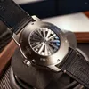 Наручные часы OBLVLO Blue Planet Watch, креативные трехколесные мужские автоматические механические сапфировые зеркальные светящиеся водонепроницаемые часы