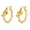 Luxury Earrings Women Designer 18K Gold Plated With Original Label CELL Knotting Twisting Hoop