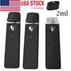 USA Stock 2ML Förvärmning Vape Pen Emptom engångs e-cigarettknappar Vångare Snap In Tips Pods Ceramic Coil Thick Oil Carts Readgeble 320mAh Battery Pennor