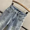 Jeans pour femmes 2024 étoile à cinq branches brodée fixe strass maigre pour femmes extensible taille haute amincissant pantalon évasé marée