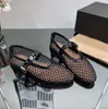 Luxus-Designer-Kleiderschuhe, Mesh-Ballerinas, Komfort, echtes Leder, runde Zehenpartie, Mary Jane-Damen-Loafer, flache SchuheDR2