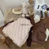 ウエストコート冬の新しい赤ちゃんの袖なし暖かいベスト幼児少女太いウインドブレイクベストファッションフリルジャケットソリッドキッズコットンカーディガンコートH240508