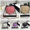 22SS Handbag Classic Top Grade Peach Heart على شكل قلب من جلد الغنم منقوشة منسوجة السلسلة الذهبية للأجهزة