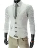 Grey Dress Vests Slim Fit Mens Suit Vest Casual Sleeveless Waistcoat Gilet Homme Formal Business Jacket Male 240119
