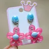 Boucles d'oreilles à Clip avec pendentif en forme de fleur colorée scintillante pour enfants, sans trous d'oreille, bijoux pour bébés et filles, nouvelle collection