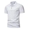 Herren Polos 2024 Hochwertiges Sommer Revers Kurzarm T-Shirt Dot Europäische Größe Casual Poloshirt