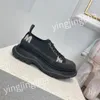 Top Quality Desinger shoes Fashion Mens Women shoe Leather Lace Up Platform Sole Sneakers White Black Casual Trainers xy220404