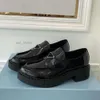 2024 Designer Comfort Monolit szczotkowane skórzane kobiety mokasyny Casual Buty Oxford Chunky Sneakers Luksusowa kobieta Klasyczne matowe trenerzy na zewnątrz