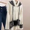 2024 hoodie women designer sweater women fashion classic embroidery pattern hooded sweater casual loose knit pullover knitwear
