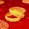 Elegantes accesorios nupciales de boda 18K oro amarillo sólido lleno patrón de Fénix brazalete para mujer pulsera que se puede abrir regalo de joyería 235m