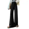 Women's Pants Y2k Woolen Wide-leg Women Autumn Winter Korean Straight Suit Female Harajuku High Waist Solid Color Casual Trousers