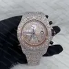 MOQ 1 Orologio meccanico con diamanti Moissanite Ice out vvs economico personalizzato